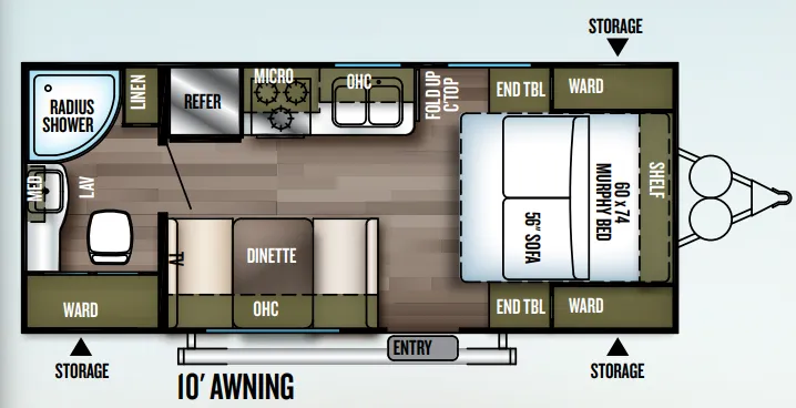 2018 Forest River Wildwood X-Lite 171RBXL - Floor plan