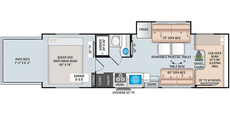 2022 Thor Motor Coach Outlaw 29J - Floor plan