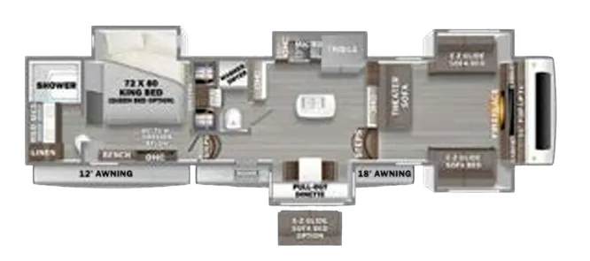 Forest River RiverStone 39RBFL floor plan