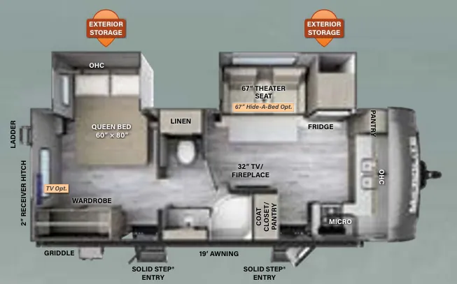 2023 Forest River Flagstaff Micro Lite 25FKBS - Floor plan