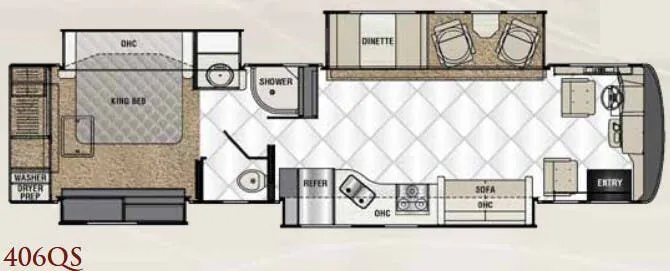 Coachmen Sportscoach Cross Country 406QS floor plan