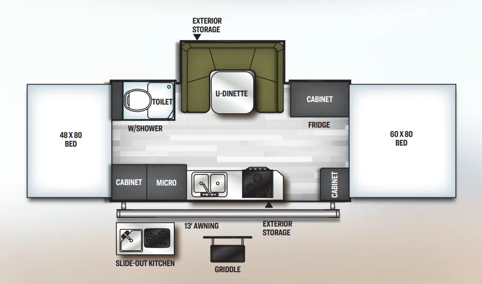 Forest River Flagstaff High Wall HW27KS floor plan