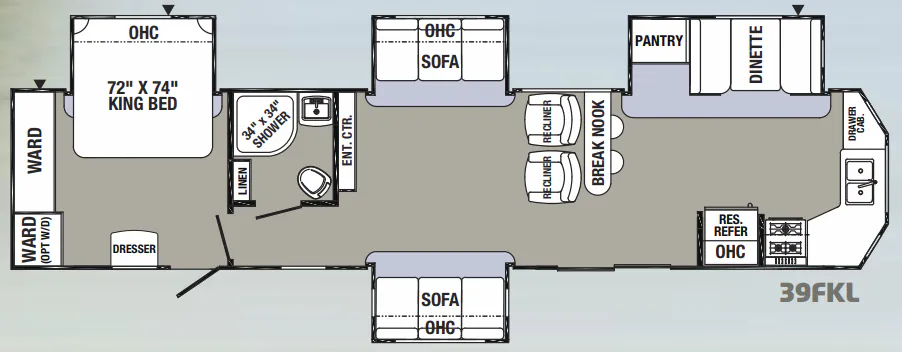 Palomino Puma 39FKL floor plan