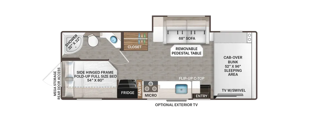 2024 Thor Motor Coach Four Winds 26X floor plan