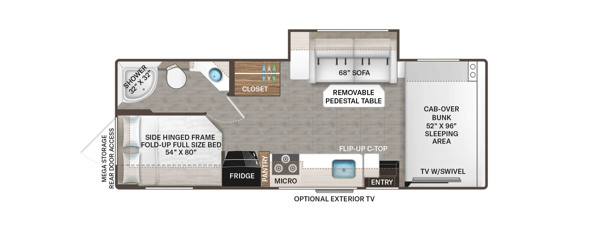 2024 Thor Motor Coach Four Winds 26X - Floor plan