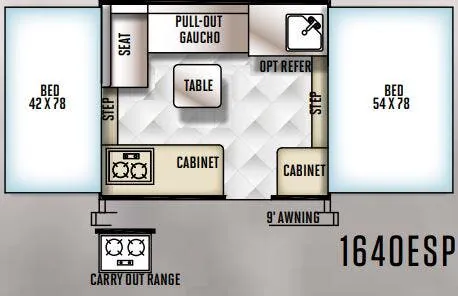 Forest River Rockwood Extreme Sports Package 1640ESP floor plan