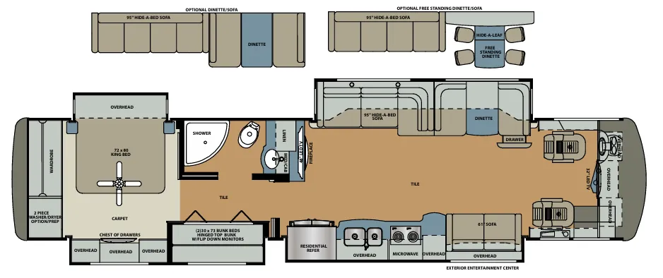 Forest River Berkshire XLT 43B floor plan