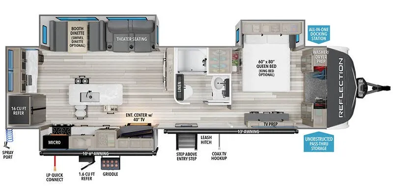 2026 Grand Design Reflection 310MKTS - Floor plan