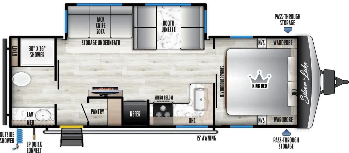 East to West Silver Lake 2600RB floor plan