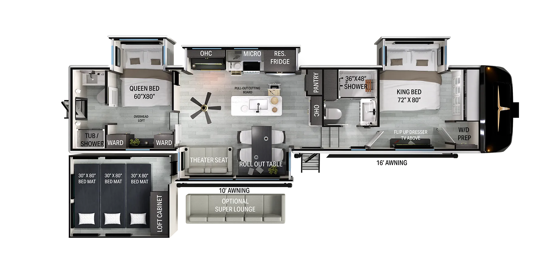 2026 Heartland Bighorn 40DB - Floor plan