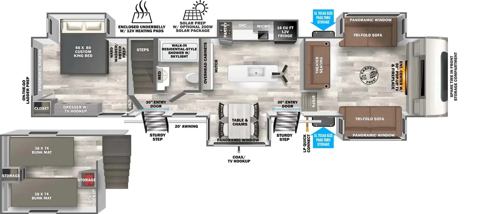 2021 Forest River Wildwood Heritage Glen 378FL - Floor plan