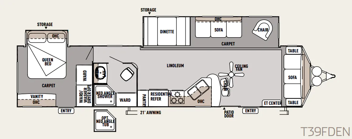 Forest River Wildwood DLX 39FDEN floor plan