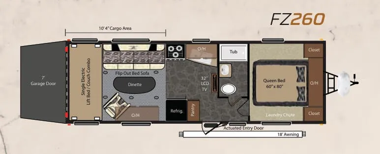 Keystone Fuzion 260 floor plan