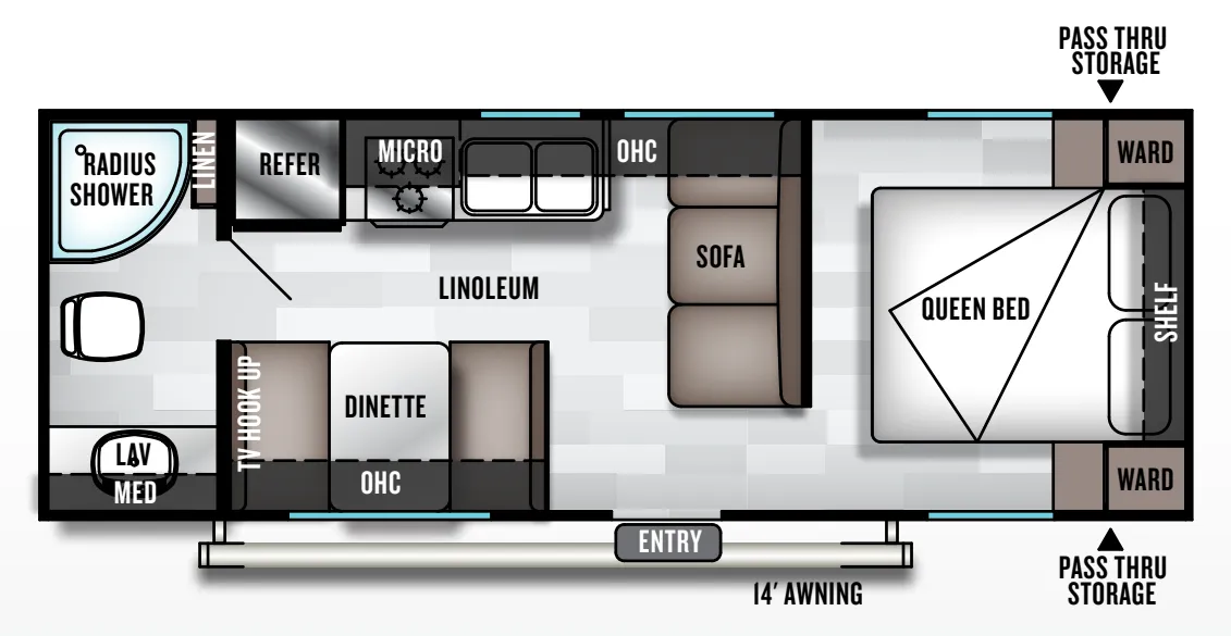 2019 Forest River Salem Cruise Lite 241QBXL - Floor plan