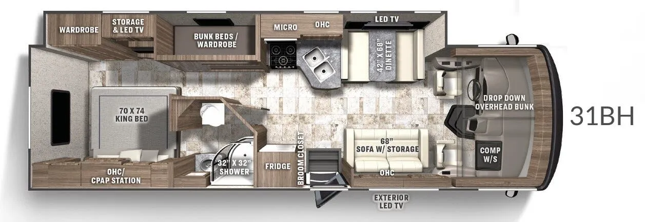Coachmen Pursuit 31BH floor plan
