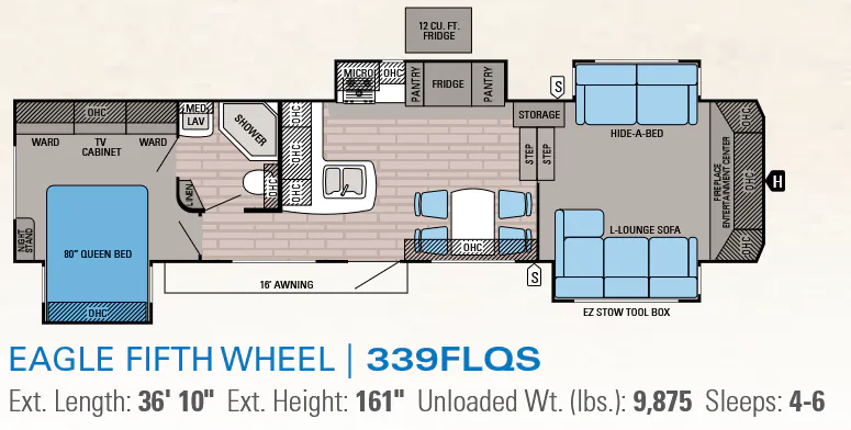 Jayco Eagle 339FLQS floor plan