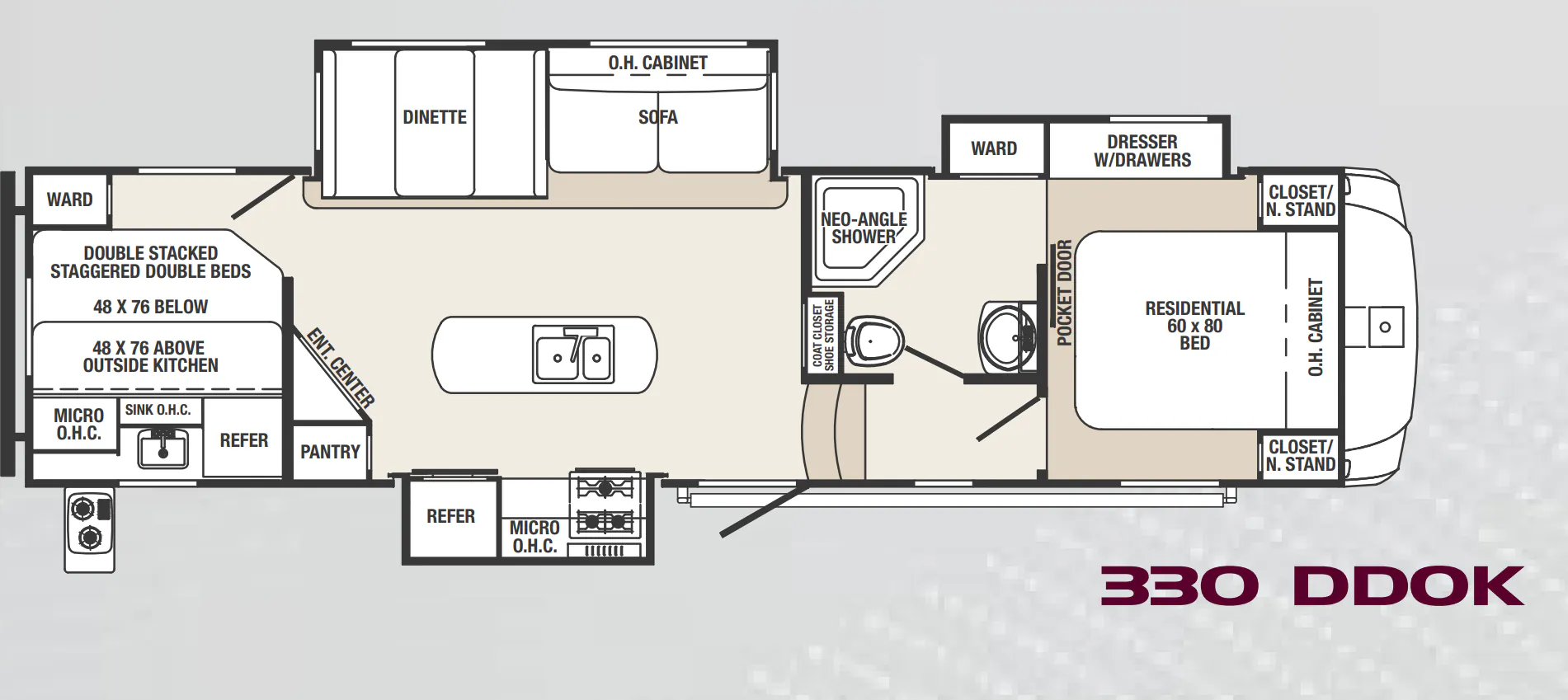 Palomino Sabre Silhouette 330 DDOK floor plan