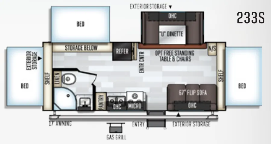 Forest River Rockwood Roo 233S floor plan