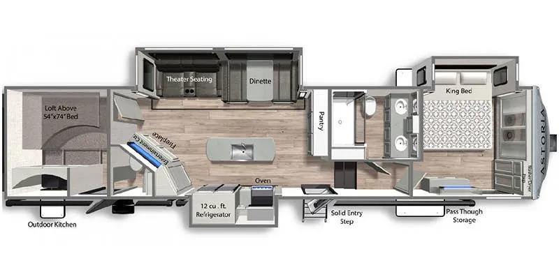 2023 Dutchmen Astoria Platinum 3603LFP floor plan