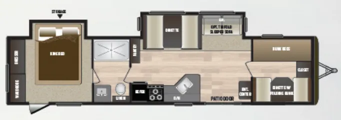 Keystone Hideout 38BHDS floor plan