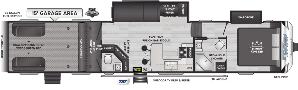 2025 Keystone Fuzion Impact Edition 415 floor plan