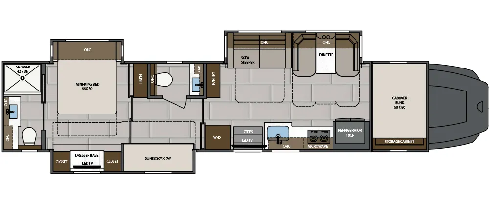 2026 Renegade Classic 45CBF - Floor plan
