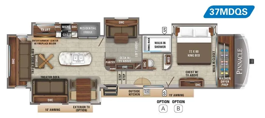 Jayco Pinnacle 37MDQS floor plan