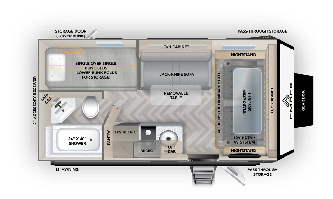 Ember RV Overland 170MBH floor plan