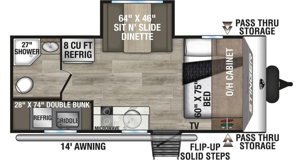 2026 Venture RV SportTrek Stinger STS161VUD floor plan