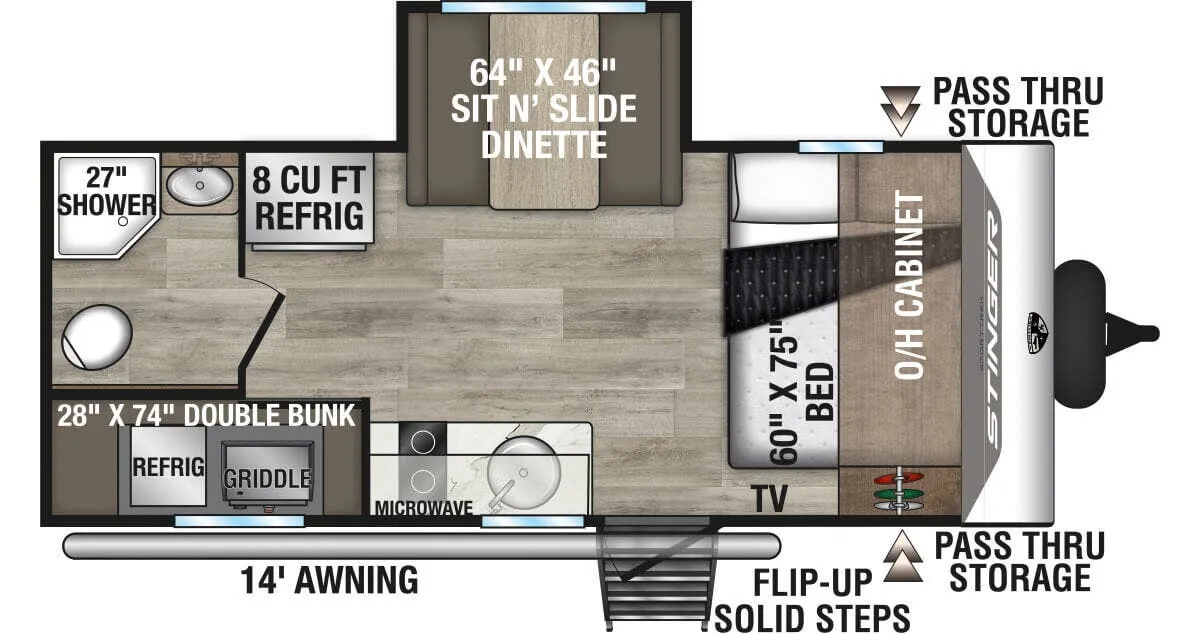 Venture RV SportTrek Stinger STS161VUD floor plan