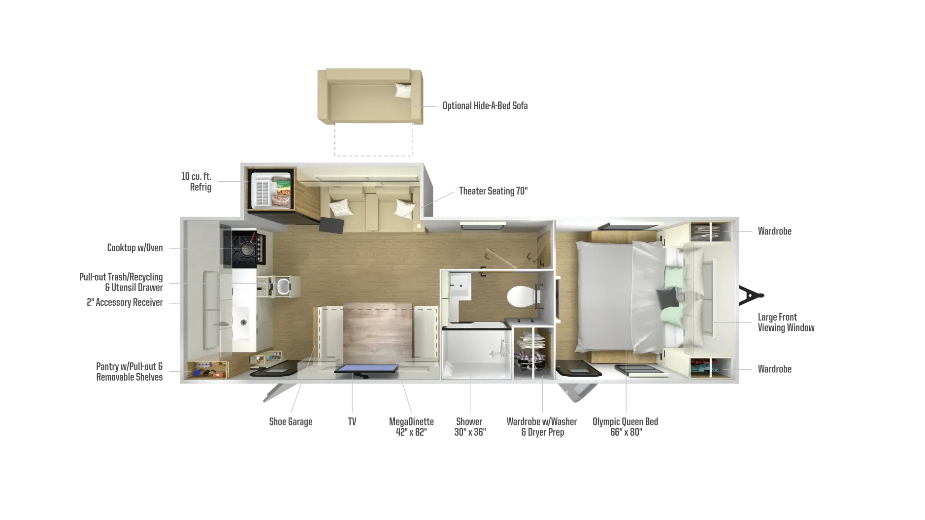 2026 Winnebago Thrive 24RKS - Floor plan