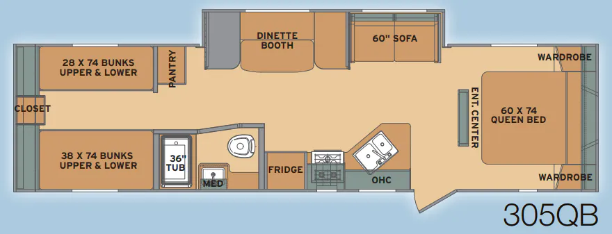 Shasta Flyte 305QB floor plan