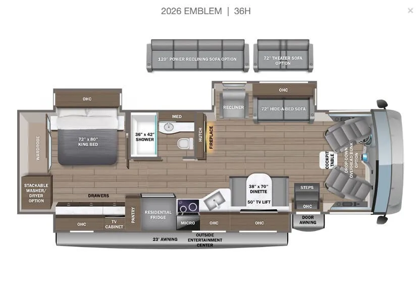 2026 Entegra Coach Emblem 36H - Floor plan