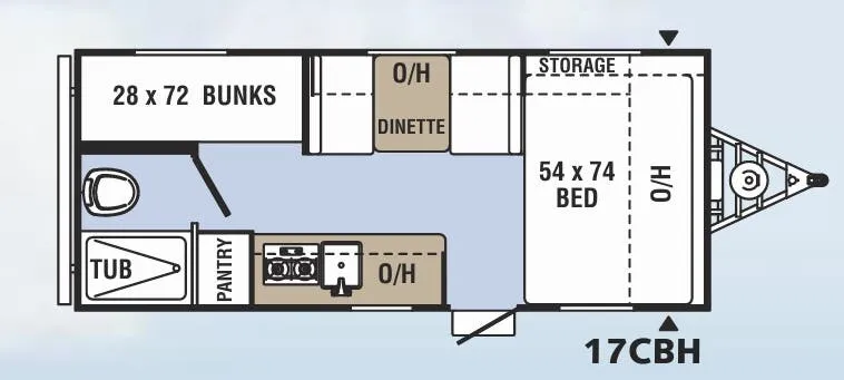Coachmen Clipper Cadet 17CBH floor plan
