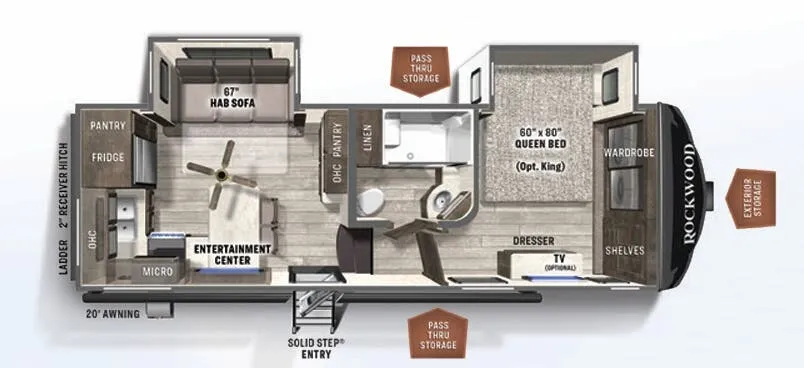 Forest River Rockwood Ultra Lite 2442BS floor plan