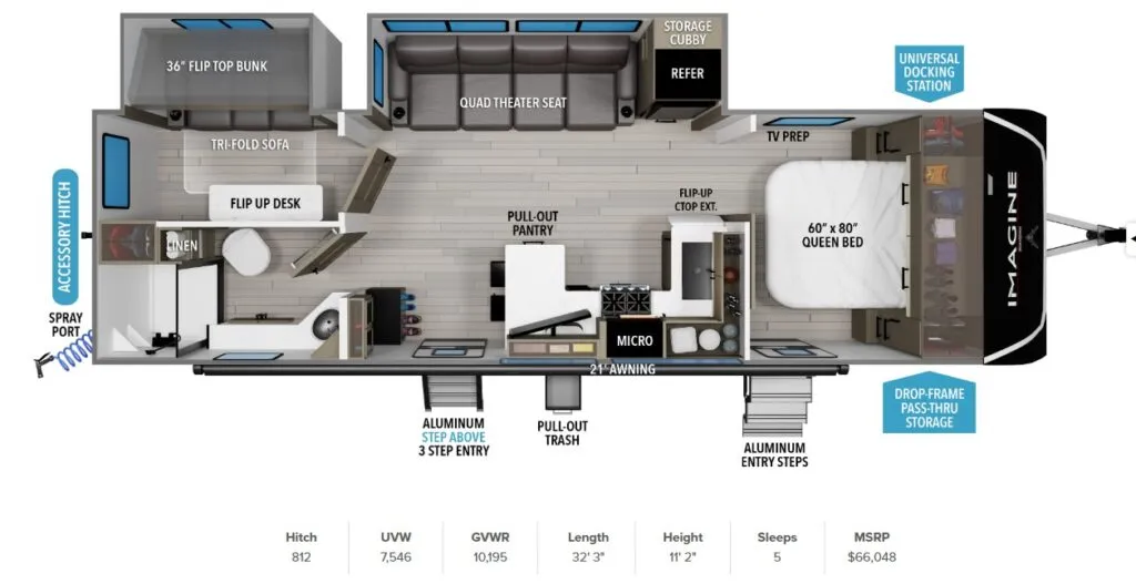 2026 Grand Design Imagine 2810BH floor plan