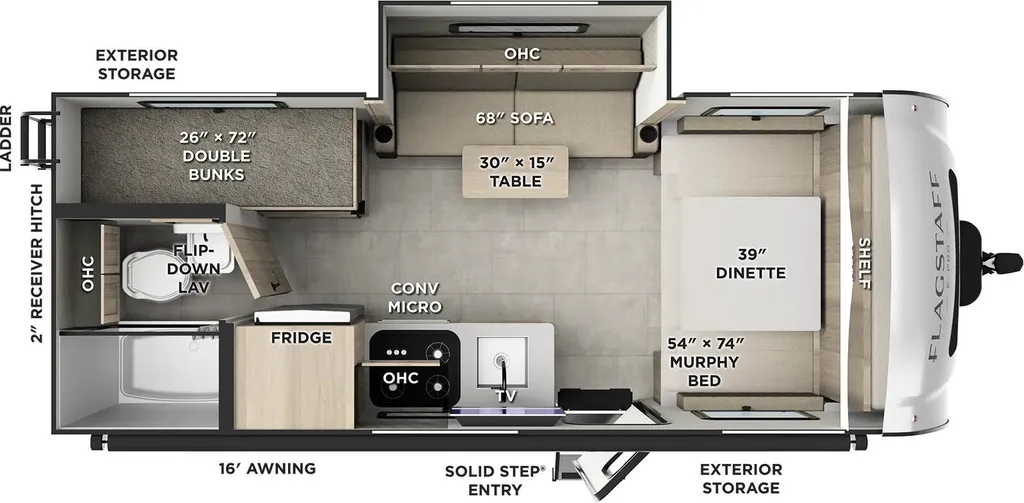 2026 Forest River Flagstaff E20BHT floor plan