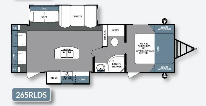 2017 Forest River Surveyor 265RLDS floor plan