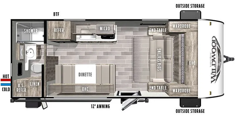 2021 Forest River Wildwood FSX 167RBK floor plan