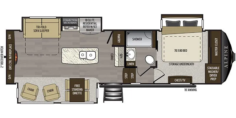 2020 Keystone Alpine 3021RE - Floor plan