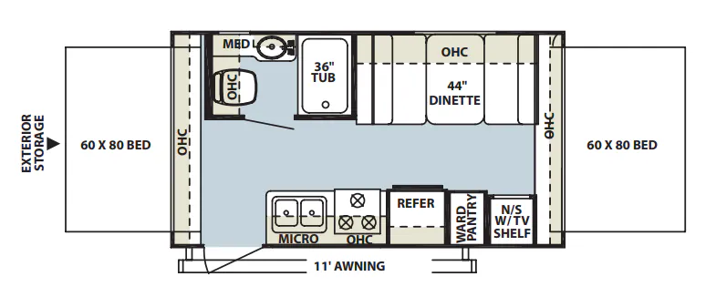 Forest River Rockwood Roo 17 floor plan