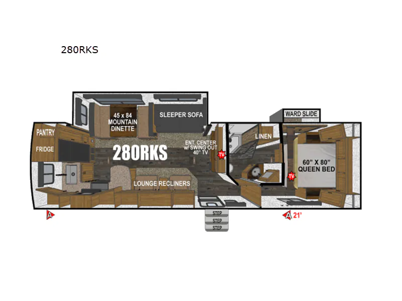 2027 Outdoors RV Black Stone Titanium Series 280RKS - Floor plan