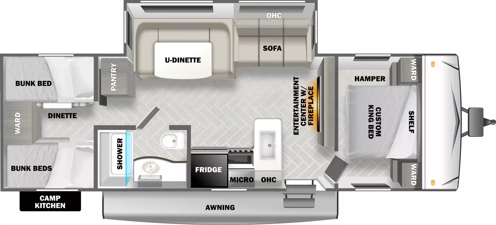 Forest River EVO T3050 floor plan