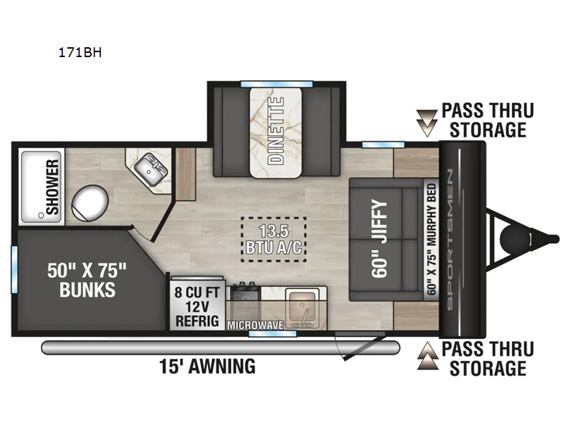 2026 K-Z Sportsmen Classic 171BH - Floor plan