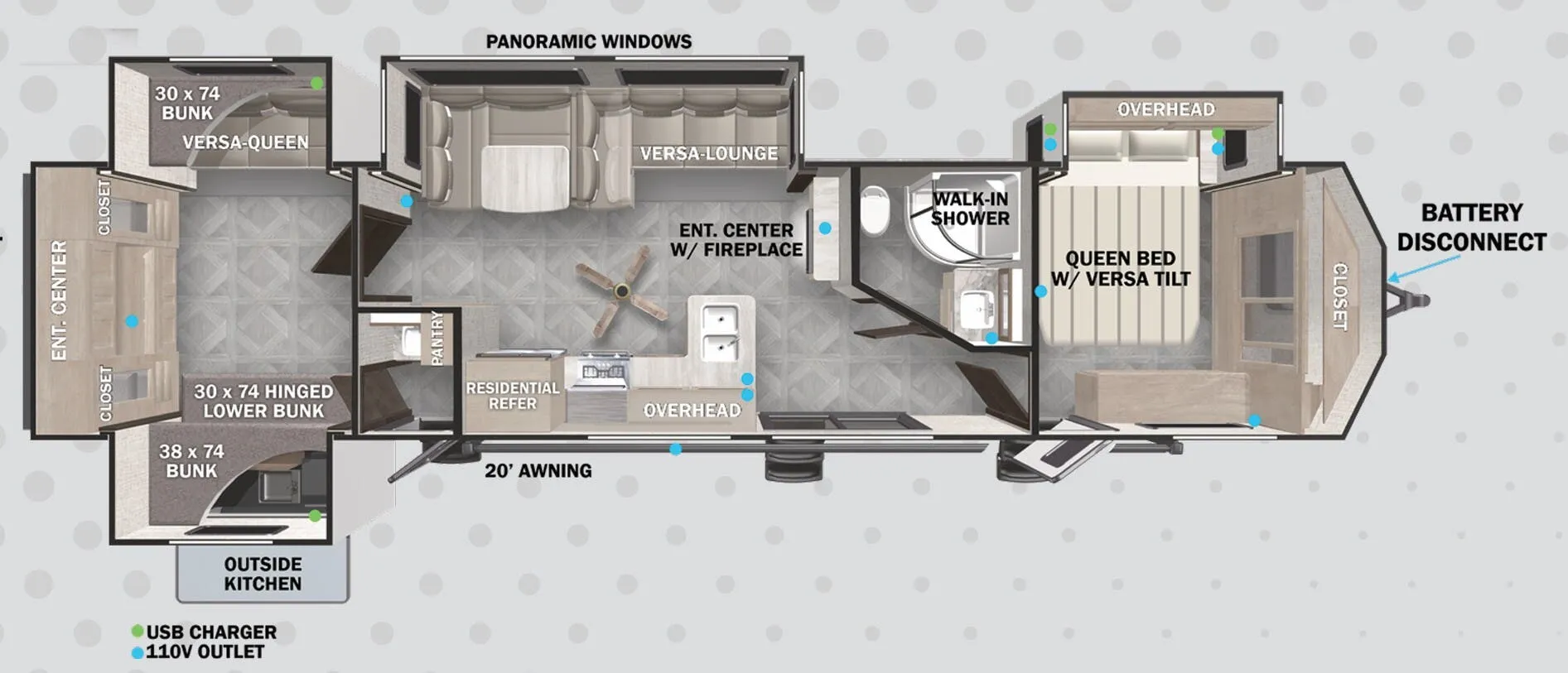 Forest River Salem Villa 42QBQ floor plan