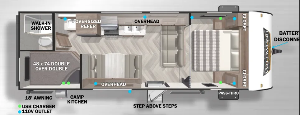 2022 Forest River Wildwood X-Lite 261BHXL - Floor plan
