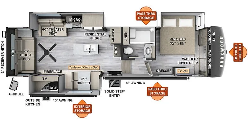 Forest River Rockwood Signature 372RL floor plan