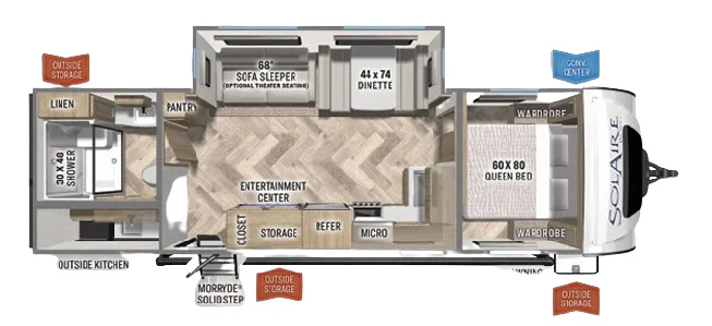 Palomino Solaire 258RBSS floor plan