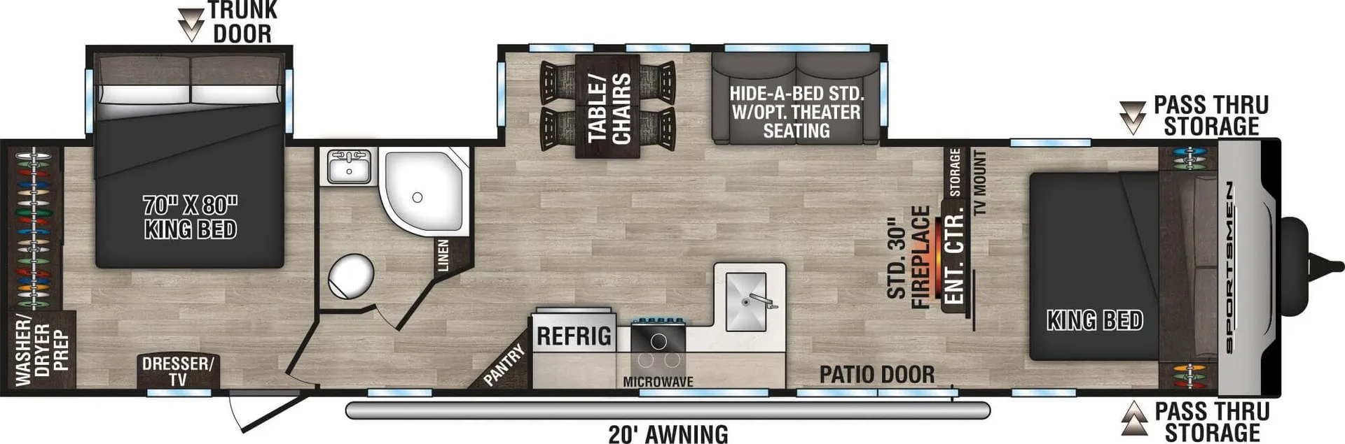 K-Z Sportsmen Classic 362DB floor plan