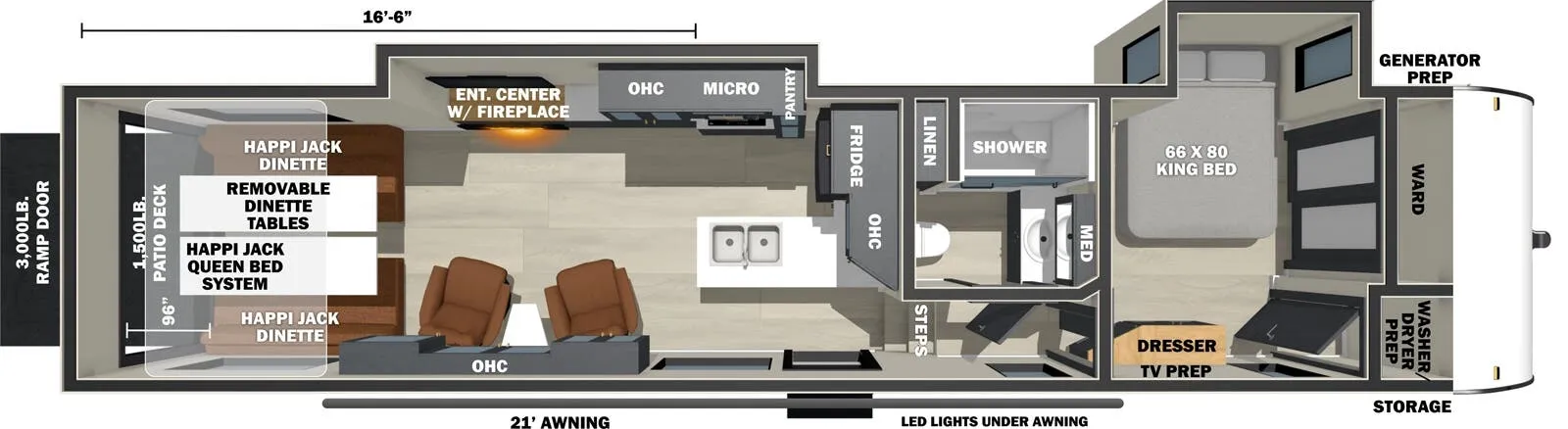 Forest River Shockwave 3217GX floor plan